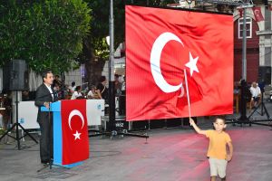 Kaymakamımız Sayın Mehmet MARAŞLI, 15 Temmuz Demokrasi ve Milli Birlik Günü Programında konuşma yaparak; ''15 Temmuz Milletin zaferidir" dedi.